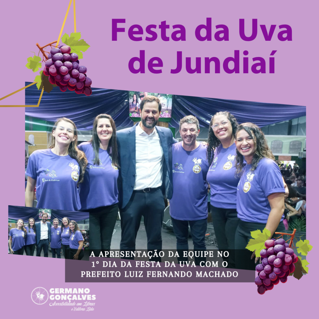 intérpretes de libras com o prefeito de Jundiaí, Luiz Fernando Machado