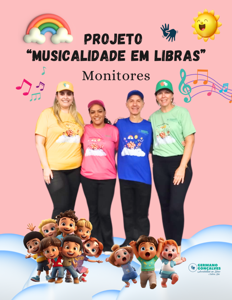 Projeto Lei Paulo Gustavo - Musicalidade em Libras na Biblioteca Municipal de Jundiai - Minitores: Ana Paula, Maquinhos no violão, Kelda e Juliana